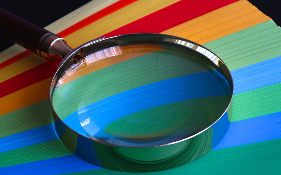 Magnifying Glass with abstract colors